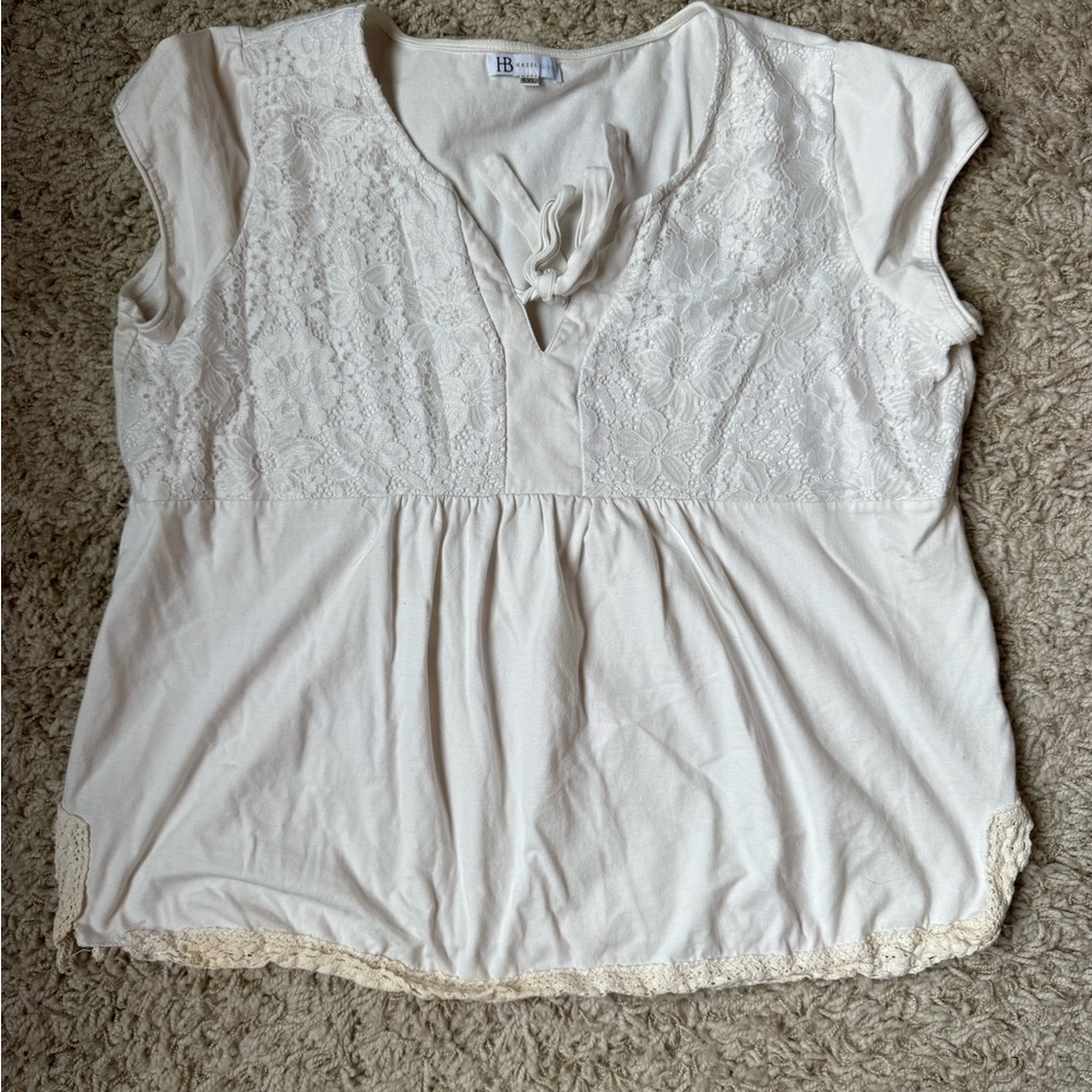 HB Women's Cream Lace Blouse